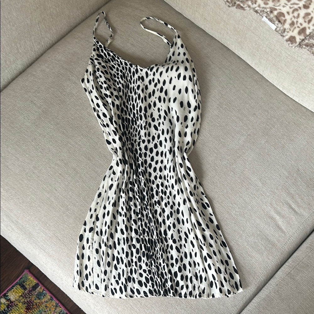 Reformation Black and White Spaghetti Strap Sundress